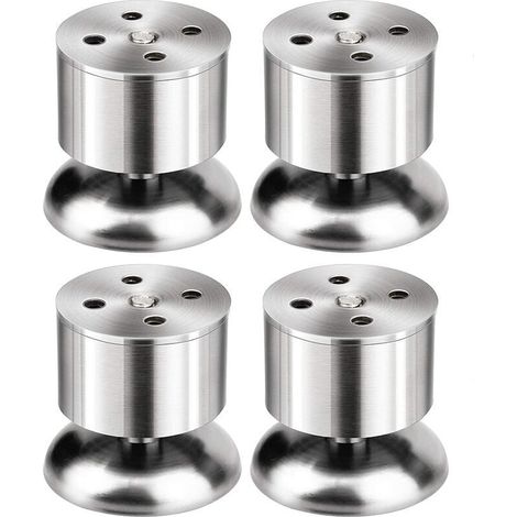 4er-set Möbelbeine – 6 Cm Verstellbare Edelstahl-tischbeine Mit Gummimatten Und Schrauben