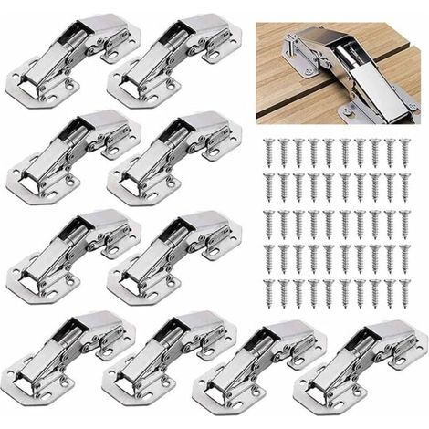 10 Stück Scharniere Für Schrank-/küchentüren Aus Legiertem Stahl, 3 Zoll 90° Möbelscharnier, Verdecktes Scharnier, Passende Schrauben Enthalten, Geeignet Für Büroschranktüren