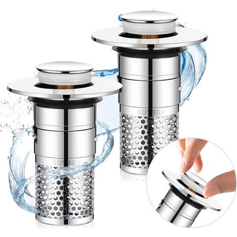 2-teiliger Badewannenstopfen, 34-40 Mm Universal-waschbeckenablauf Mit Filter, Pop-up-waschbeckenstopfen, Ablaufstopfen, Badezimmerzubehör Für Badewanne, Küche Und Bad