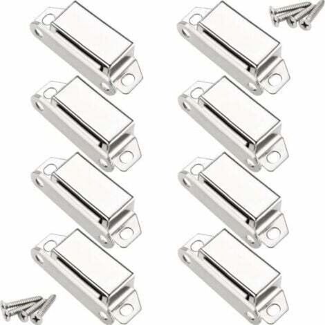 Magnetische Türfänger, 10 Kg Magnetischer Türstopper Und 32 Schrauben, Edelstahl 304, Magnetische Türfänger Für Möbel-/schrank-/kleiderschranktüren (8er-pack)