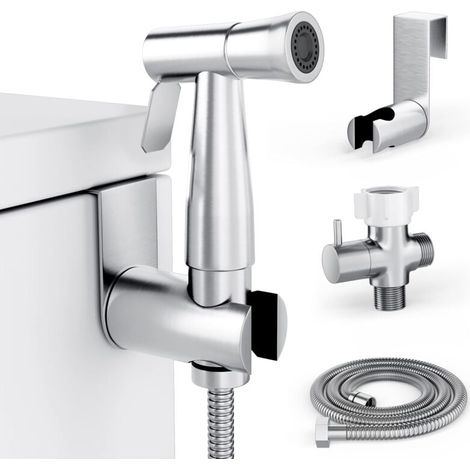 Wc-bidet-sprühflasche, Handsprüher-set, Stoffwinden-sprühset – Einfach Zu Installieren – Edelstahl