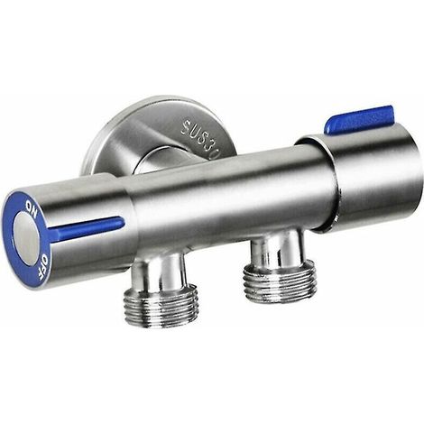Wasserhahn Für Waschmaschine Im Badezimmer, Zweigriffiger Kaltwasserhahn Aus Edelstahl,