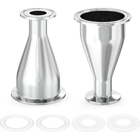 2-teiliger Sanitäranschluss Reduzierstück Edelstahl 304 Tri-clamp Ferrule-stil 2" Rohraußendurchmesser Auf 1" Rohraußendurchmesser (51 Mm X 25 Mm)