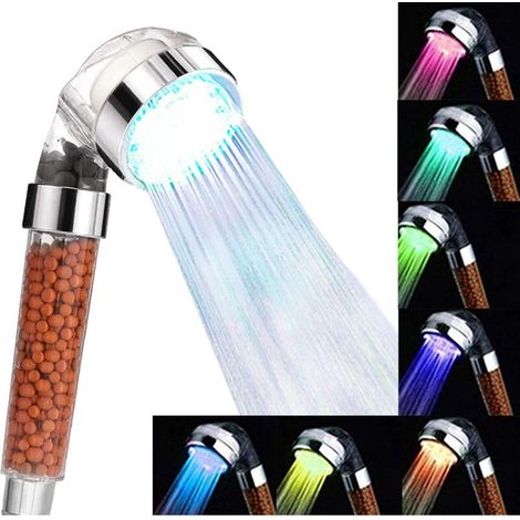 Entkalkender Led-duschbrausekopf Mit Wassersparfunktion, Duschbrause Mit Ionenfilter Und Spa-stein