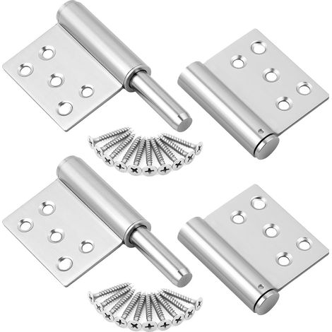 2er-set Klappbare Edelstahl-klavierbänder 12,7 Cm Silber Mit 20 Schrauben Für Schiebetüren, Gartenzäune Und Fenster
