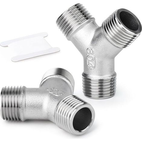 2 Stück Aus Edelstahl 304, 3/8" Bsp Außengewinde, Y-förmig, 3-wege, Für Wasser/öl/gas