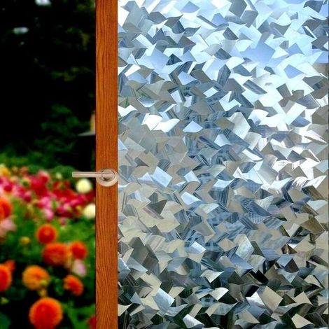 (45x200cm) 3d-fensterfolie - Aufkleber - Undurchsichtig - Selbstklebefrei - Für Fenster - Mit Glitzer