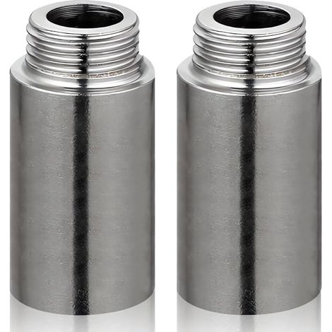 2er-pack Edelstahl-hahnverlängerungen 3/4" X 100 Mm, 3/4" Ig X 3/4" Ag Dn20, Hahnverlängerung, Anschlussverlängerung Für Heizungs- Und Trinkwasserinstallationen