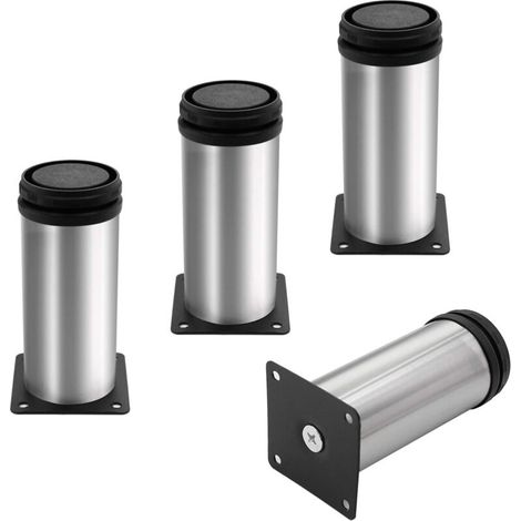 4 Möbelbeine, Sofabein, Metall-tischbeine, Verstellbare Edelstahl-möbelbeine, Höhenverstellbare Tischbeine, Gesamthöhe 100 Mm