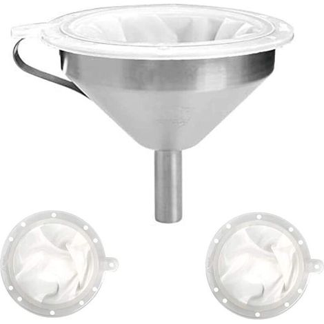 Küchentrichter Aus Edelstahl, 5 Zoll, Mit 200er- Und 400er-maschenfilter Zum Umfüllen Von Flüssigkeiten, Öl, Saft, Kaffee, Wein Und Zum Marmeladenkochen