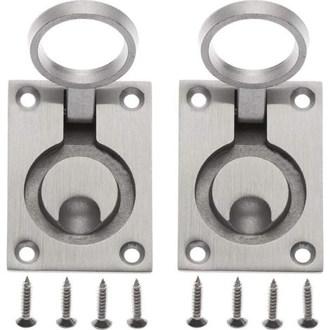 2er-pack Schließfachgriffe, Verdeckte Edelstahl-griffe Mit Montageschrauben, 62 X 44 Mm