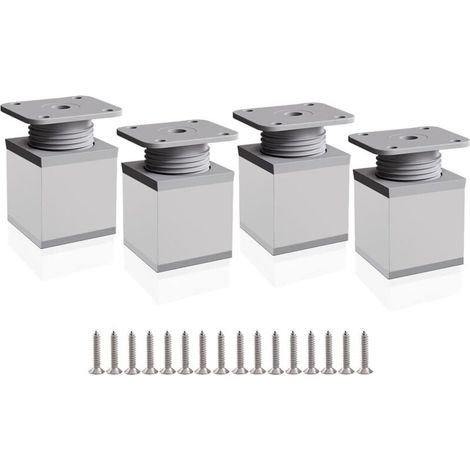 Verstellbare Möbelbeine, 4 Schrankfüße Mit 50 Mm Höhe, Verstellbar Von 0–20 Mm, Aluminium-tischbeine Für Schreibtische, Sofas Und Diy-möbel