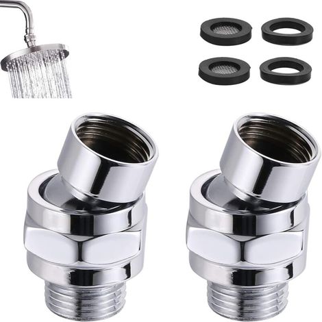 2-teiliger, Verstellbarer Duschkopf-adapter Mit Gelenk, Kugelgelenk Für Handbrause, Verstellbares Messing-kugelgelenk, Universeller G1/2-chrome-anschluss Zum Verbinden Von Duschköpfen Und Wasserschläu