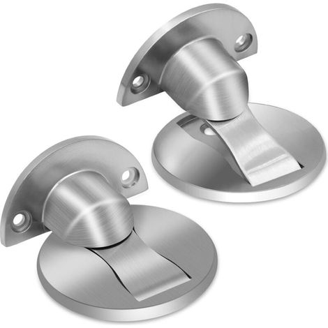 Butée De Porte Magnétique, Butée De Porte Magnétique Autonome, Serrure Magnétique En Acier Inoxydable Pour Cadre De Porte, Butée De Bas De Porte, Ensemble， Deux Pièces Argenté