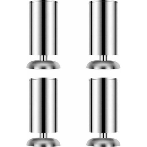 4x 50 X 80mm Möbelbeine, Edelstahl Für Küchenschränke, Runde Beine - Gummimatten - Sicher Und Leise