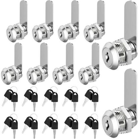 Briefkastenschloss 20 Mm, 10er-pack, Fachschloss Mit Schlüssel, Ein Schlüssel Steuert Ein Briefkastenschloss, Briefkastenschloss Geeignet Für Türen Einer Dicke Von...