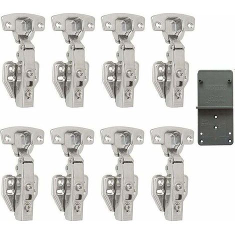 Möbelscharnier, 110 Grad Vollüberdeckend 35 Mm Scharniere Mit Hydraulischem Türschließer Automatische Schließung Scharniere Für Küchentürenschränke 8 Stück