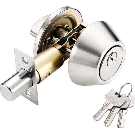 Innenschloss, Tubular-schließzylinder Für Einbaukasten, 2 Eingänge, Messing + Edelstahl, Drei Schlüssel