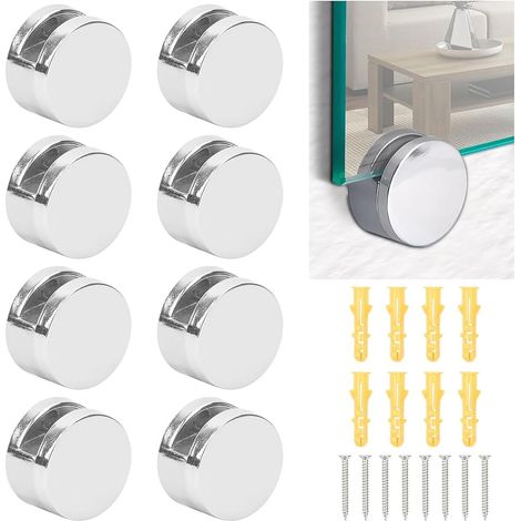 8-teiliger Spiegelclip-set Aus Zinklegierung, Wandhalterung Für Spiegel Und Glas Mit 3–7 Mm Dicke, Inklusive 8 Edelstahl-schrauben Und 8 Dübeln