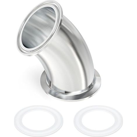 1 Stück 45-grad-winkel, Sanitärverbindungsstücke Aus Edelstahl 304 Für Rohre Mit 2–1/2" (64 Mm) Außendurchmesser, Klemmringflansch 2,5" (77,5 Mm) Mit Silikondichtungen