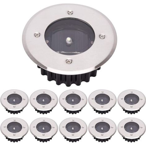 10er-pack Led-solar-erdspieße, Außenleuchten, Straßenlaternen-licht, Versenkbare Leuchte, Wasserdicht Ip65 (kaltweiß, Rund) [energieeffizienzklasse A+]