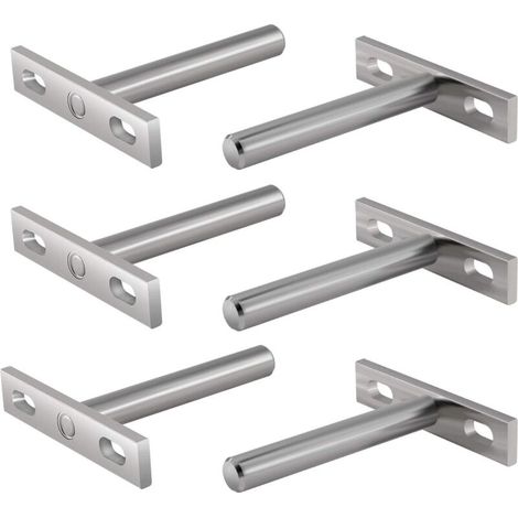 6-teiliges Set Aus Metall-schweberegalkonsolen, 3 Zoll Verdeckte Befestigungswinkel Für Schwebende Regalböden