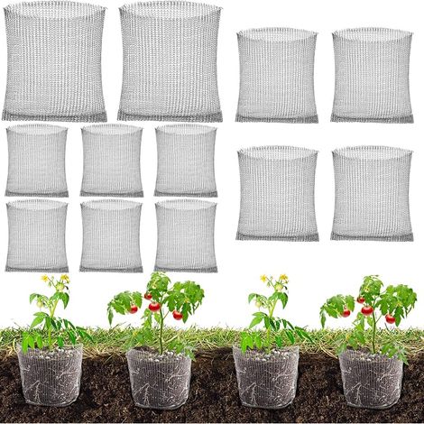 12er-set Wühlmausschutz-pflanzkörbe, 1/3/5 Gallonen, Aus Edelstahl-mesh, Für Blumen Und Gemüse (12 Stück)
