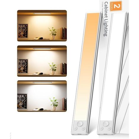 Beleuchtung Für Küche Unter Schränken, 30cm Schranklampe, Wiederaufladbare Led-leiste Mit Usb-anschluss Und Bewegungssensor, 3 Beleuchtungsmodi, Für Küche, Schrank, Treppe, Spiegel, Wand - 2er-pack