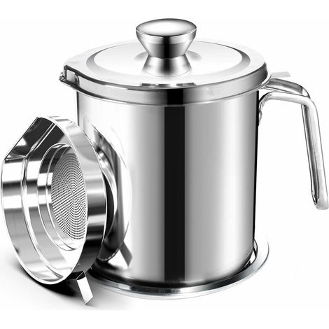 Ölkanister Aus Edelstahl Mit 2-liter-aufbewahrungsdose, Staubdichter Deckel Für Feines Sieb, Rutschfeste Platte Zur Lagerung Von Speiseöl