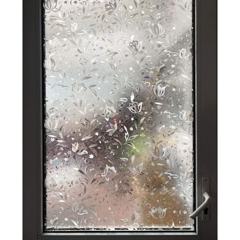 Elektrostatische Fensterfolie (45×200 Cm) – Sichtschutzfolie Mit Uv-schutz Und Dekorativem Tulpen-blumen-motiv Für Glas Und Verglasung