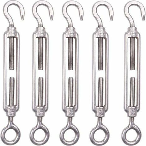 5er-set M6 Kabelspanner Edelstahl 6 Mm Zaunspannhaken Verstellbarer Drahtseilspanner Aus Edelstahl 304 Für Seil Wäscheleine Gartenzaun Maschendraht, Superma