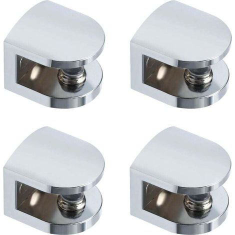 Glasbodenhalter, Verstellbare Klemmhalterung, Wandhalterung Für Glasböden Von 8 Bis 10 Mm, Badezimmerablagehalter, Ersatzteile Aus Poliertem Chrom, 4er-set
