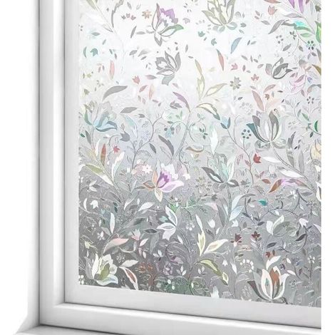 Fensterfolie Elektrostatische Folie 45 Cm × 200 Cm Sichtschutz Uv-schutz Dekorativ Fensterfolie Blickdicht Verdunkelnd Mit Tulpenblumenmuster