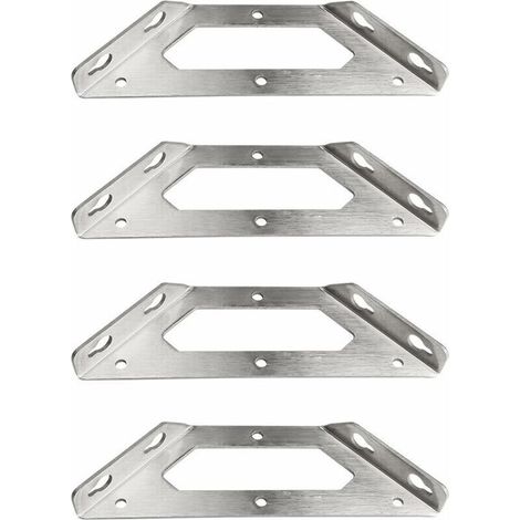Equerre Etagere Murale Equerre Etagere Murale Equerre Metal De Étagère Robuste Equerre Charge Lourde Inox Equerre Metal Etagere Triangle Pour Étagère Bureau De Cuisine Support D'Étagère, 4 Pièces