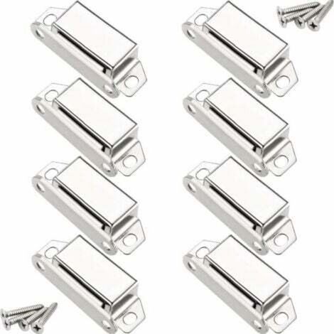 Magnetische Türschließer, 10 Kg Magnetischer Türverschluss Und 32 Schrauben, Edelstahl 304, Magnetische Türschließer Für Möbel-/schrank-/kleiderschranktüren (8er-pack)