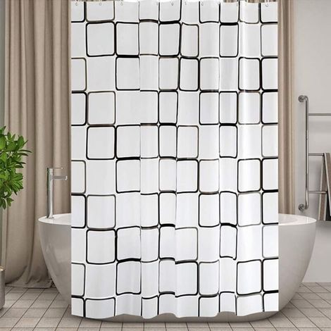 Schimmelbeständiger Duschvorhang Für Das Badezimmer, 180 X 200 Cm Großer Duschvorhang, Quadratisch, Peva-badenvorhang, Wasserdicht