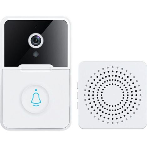 Sonnette Vidéo Sans Fil X3pro, Intelligente, Micro Audio, Blanche