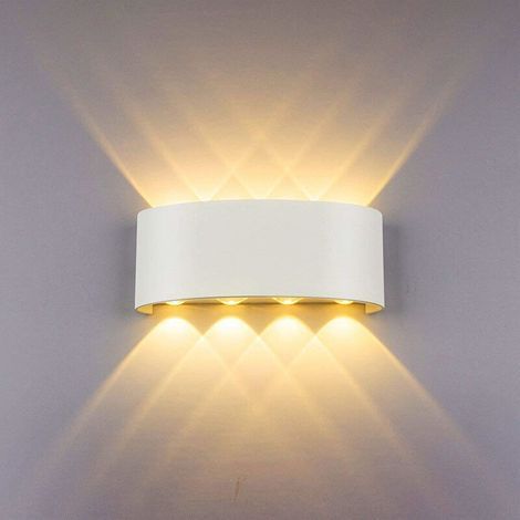 Wandleuchte Led 8 W Ip65, Warmweiß 3000 K, Aus Korrosionsbeständigem Aluminium, Für Innen- Und Außenbeleuchtung, Elegantes Design