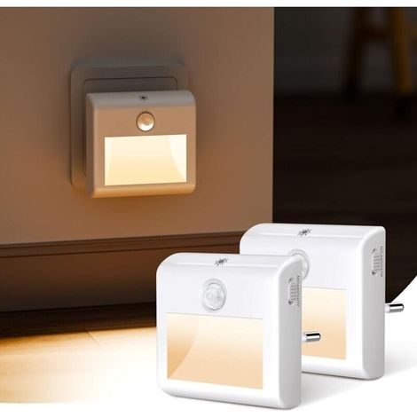 2er-pack Led-nachtlichter Mit Bewegungs- Und Dämmerungssensor, Warmweißes Licht, Dimmbar, Modi Auto / On / Off, Direkt An Die Steckdose Anschließen, Ideal Für