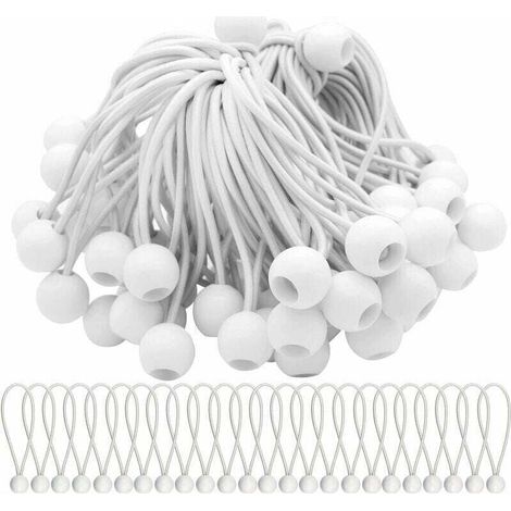 Set Aus 75 Elastischen Schnüren Mit Kugeln, Ideal Zum Befestigen Von Zelten, Markisen, Bannern Und Planen
