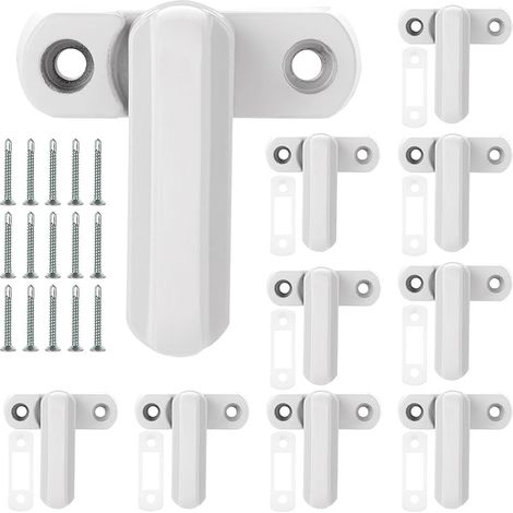 10 Stück Weiße Fenstersicherheitsschlösser Aus Metall Mit Schrauben Aus Aluminiumlegierung, Fensterriegel Für Upvc/pvc-fenster Und Türen, Häusliche Sicherheit