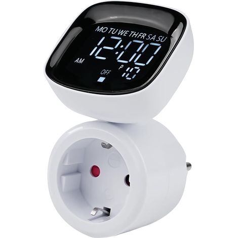 Prise Minuteur, Prise Programmable Digitale Minuterie Numérique Minuteur Prise Electrique 16a 3680w Avec 10 Groupes Minuterie Programmable Et Écran Orientable À 360°, 230v Ca