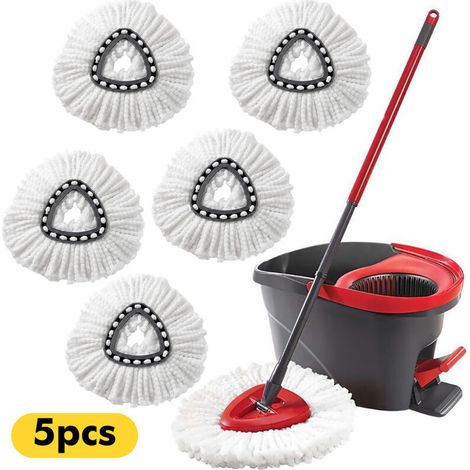 5er-pack Ersatz-schwammköpfe Passend Für Vileda Easywring Wischmopps – Rotierende Mopp-köpfe
