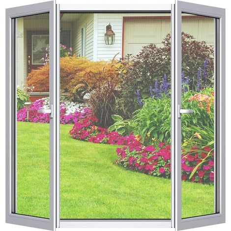 Fenster-moskitonetz 180 X 150 Cm – 4er-set – Selbstmontage, Zuschneidbar Und Anpassbar Ohne Bohren – Feines Maschengewebe – Inklusive Klebeband + Schneidewerkzeug – Farbe Weiß