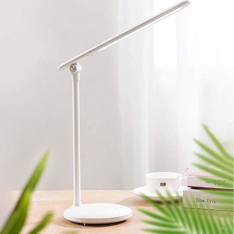 Unendlich Dimmbare Schreibtischlampe Für Das Smart Home, Faltbare Leselampe Für Den Schlafsaal, Wiederaufladbar, Augenschutz Für Studierende, Weiß