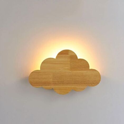 Led-holzwandlampe Für Kinder In Wolkenform – Dimmbar – 3 Farbtemperaturen – Dekorative Beleuchtung Für Das Kinderzimmer – G9-fassung Inklusive