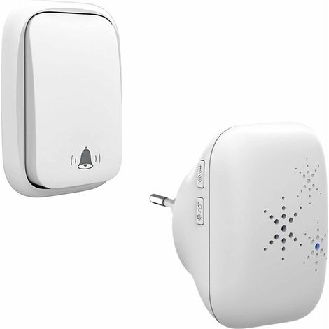 Kabellose Und Batteriebetriebene Außenklingel, Wasserdicht Nach Ip 65, Geeignet Für Schnee, Regen Und Feuchtigkeit, Weiß Fdc