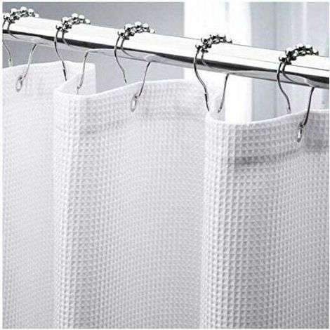180 X 210 Cm Langes Waffel-duschvorhang, Widerstandsfähiger Duschvorhang Aus Stoff Mit Waffelgewebe, Hotel-badezimmer-duschvorhänge