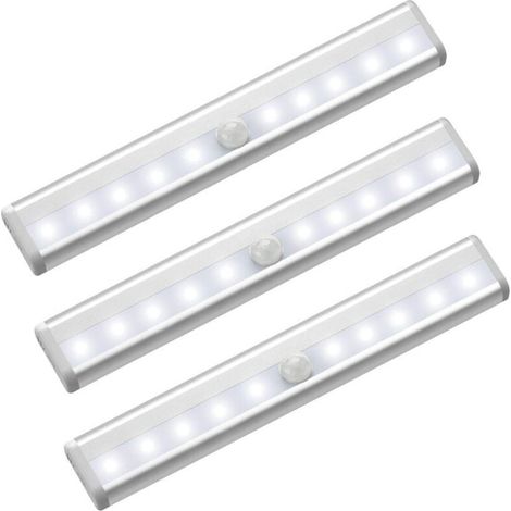 3er-set Led-licht Mit Bewegungsmelder Für Schränke, 10 Kabellose Led-spots, Led-schrankbeleuchtung, Batteriebetriebene Led-beleuchtung Mit Magnetstreifen, Nachtlicht Für Kinder