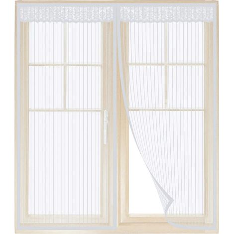Magnetisches Fliegengitter Für Fenster Freosen, 130 X 150 Cm, Weiße Farbe, Mückenschutzmasche, Einfache Installation Ohne Bohren, Automatische Schließung Durch Magnete